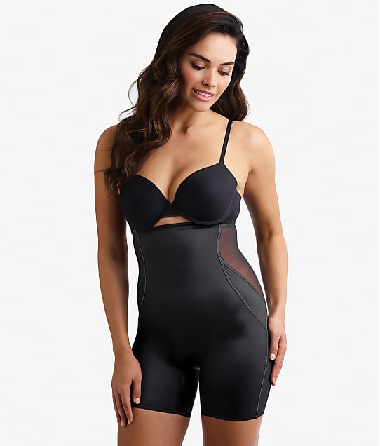 Miraclesuit Fit & Firm High-Waist Mid-Thigh Shaper in Black(Front Views) 2358