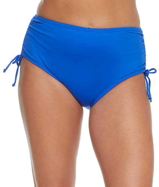 24th & Ocean Solid Adjustable Side Tie Smoothing Bikini Bottom in Sapphire TF9G695