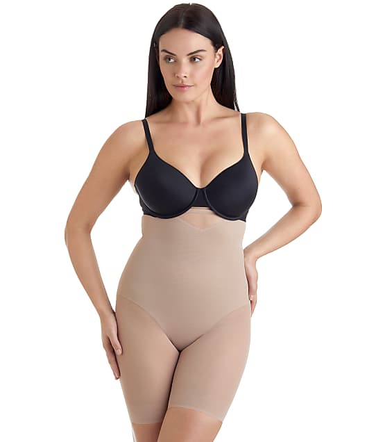 Miraclesuit Sexy Sheer Extra Firm Control High-Waist Thigh Slimmer in Stucco(Front Views) 2789