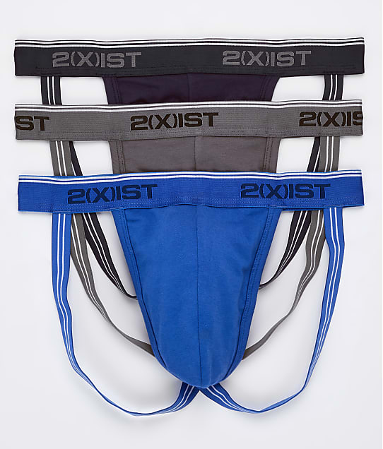 2 ist Mens Cotton Stretch Jock Strap 3-Pack x