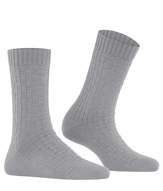 Falke Impulse Ribbed Crew Socks in Grey(Front Views) 46494