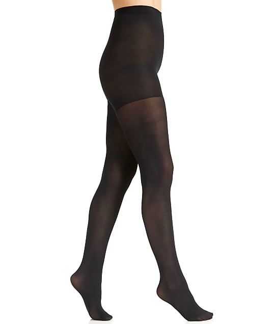Berkshire Luxe Opaque Control Top Tights in Black(Front Views) 4741