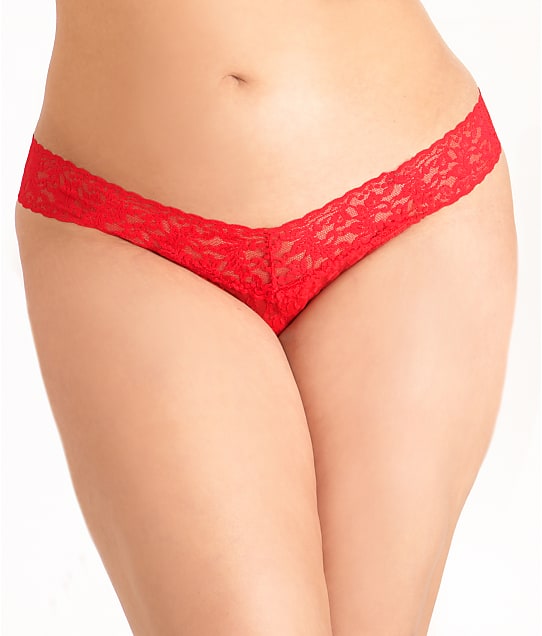 Hanky Panky Plus Size Signature Lace Original Rise Thong in Red 4811X