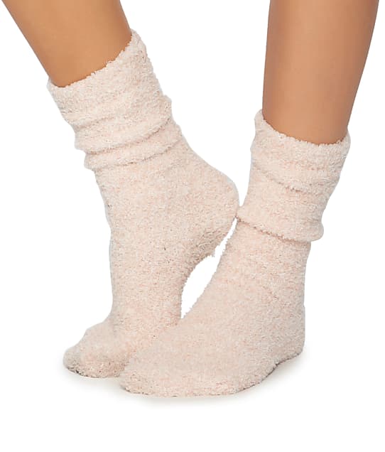 Barefoot Dreams CozyChic Heathered Plush Socks in Dusty Rose(Front Views) 614