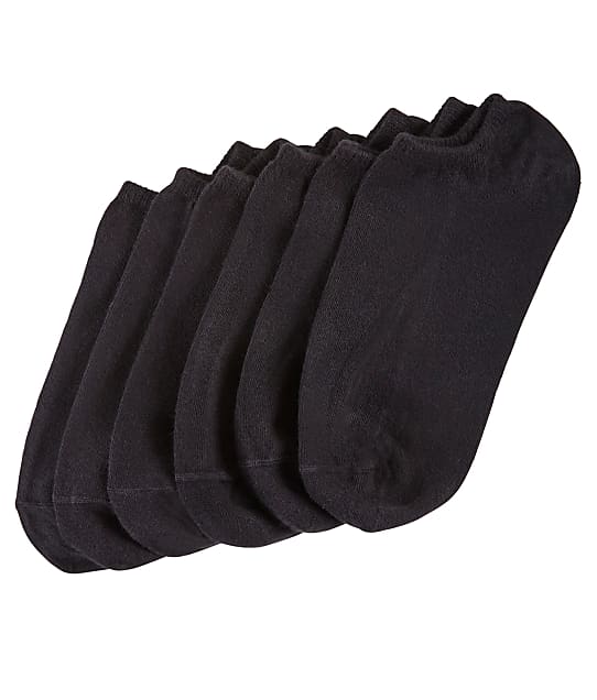 HUE Cotton Low-Cut Socks 6-Pack in Black 6421