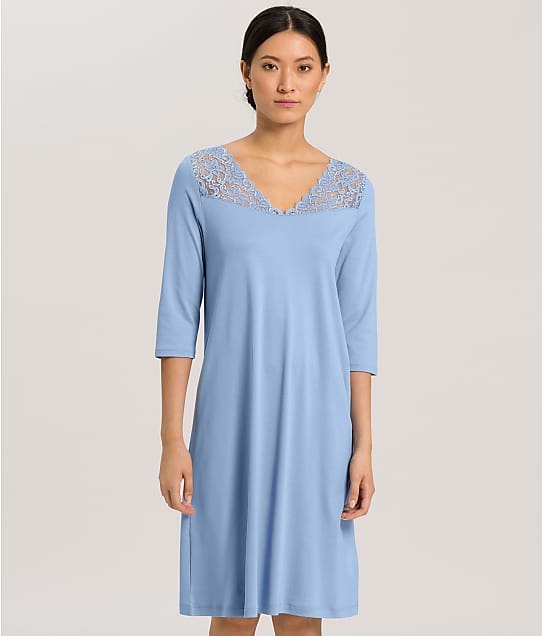 Hanro Moments Knit Nightgown in Blue Moon 77931