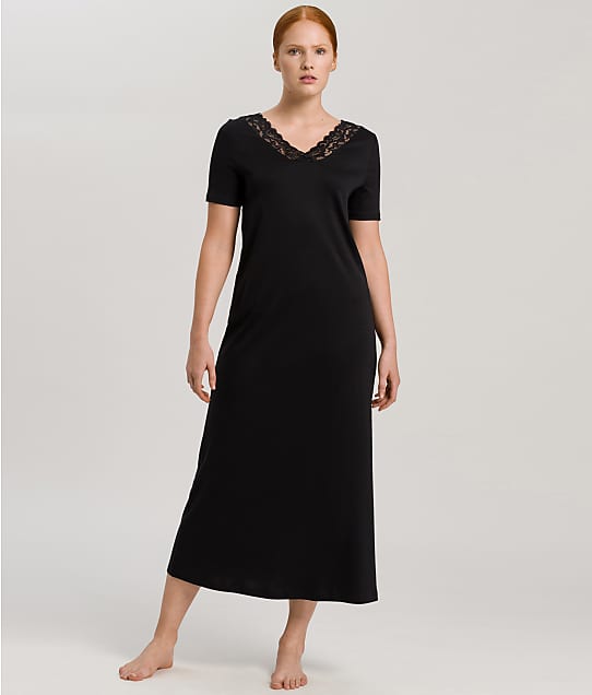 Hanro Moments Knit Long Nightgown in Black 77933
