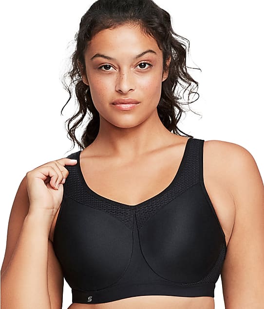 Glamorise High Impact Seamless Underwire Sports Bra in Black(Front Views) 9066