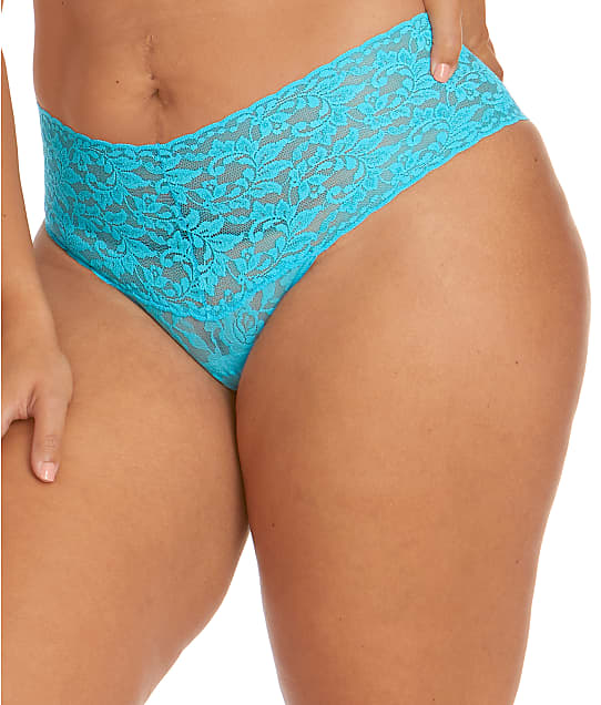 Hanky Panky Plus Size Signature Lace Retro Thong in Tempting Turquoise 9K1926X