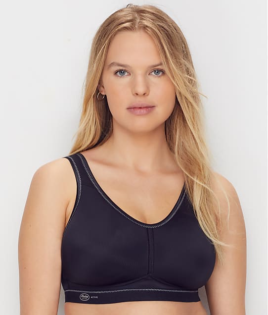 Anita Active Light and Firm Wire-Free Sports Bra in Black(Front Views) 5521