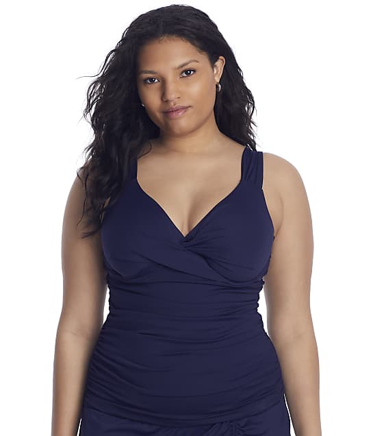 Anne Cole Signature Plus Size Live In Color Twist Tankini Top & Reviews ...