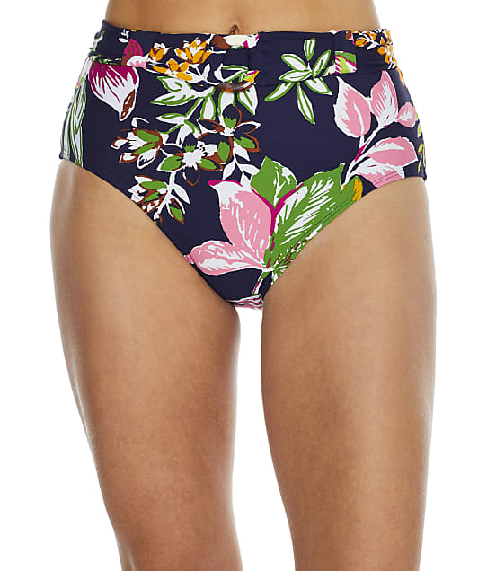 Anne Cole Signature Tropical Bloom Belted High-Waist Bikini Bottom in Multi 22MB36961