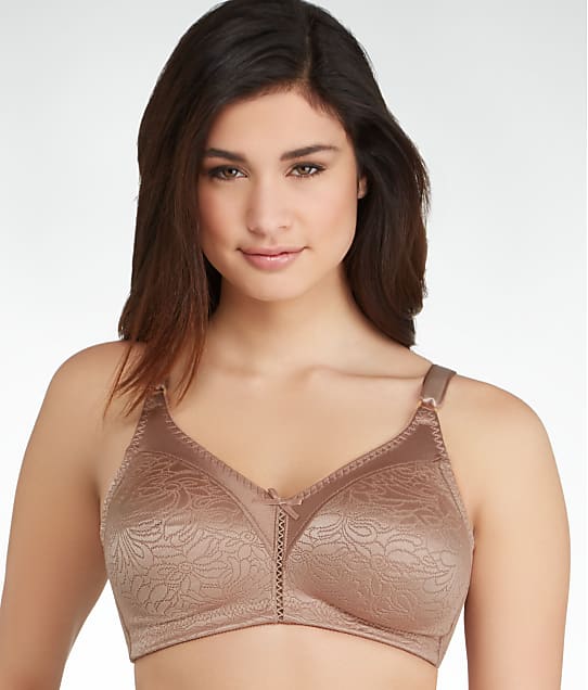 Bali Double Support Wire-Free Bra in Sheer Latte Jacquard(Front Views) 3372