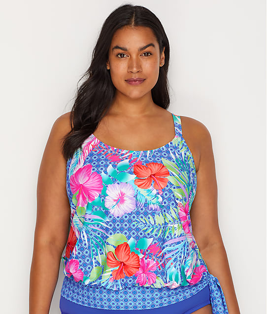 Beach House Plus Size Coast To Coast Sarah Blouson Tankini Top ...