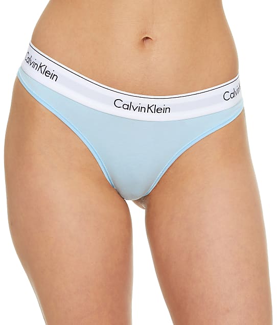 Calvin Klein Modern Cotton Thong in Rain Dance F3786