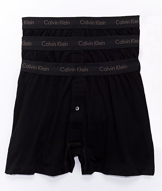 Calvin Klein Cotton Knit Boxer 3-Pack in Black(More Views) NU3040