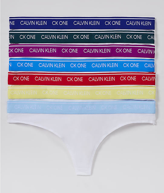 Calvin Klein CK One Days Of The Week Thong 7-Pack in Assorted QF6574