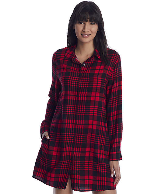 Donna Karan Sleepwear Plaid Woven Sleep Shirt & Reviews | Bare ...