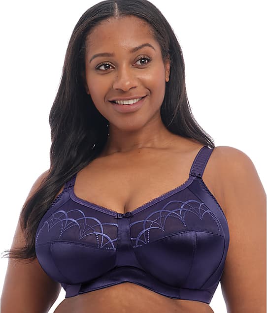 Elomi Cate Side Support Wire-Free Bra in Ink(Front Views) EL4033