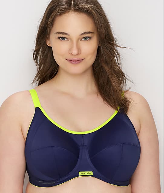 Elomi Energise High Impact Underwire Sports Bra in Navy(Front Views) EL8041