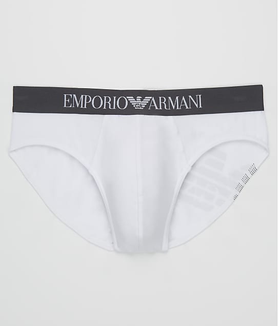 Emporio Armani Organic Cotton Mega Logo Eagle Brief in White 110814-0A524