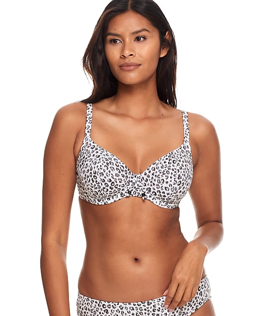 Freya Cala Selva Plunge Bikini Top in Leopard(Front Views) AS203102