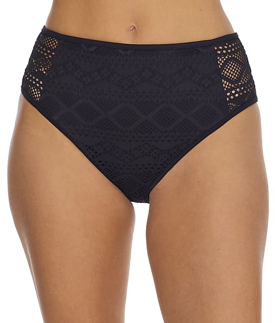 Freya Sundance High-Waist Bikini Bottom in Black(Front Views) AS4001