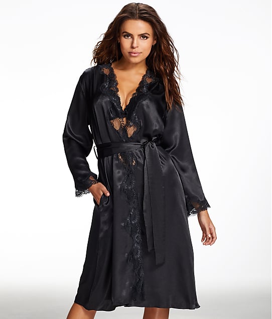 Frederick's Of Hollywood Nicole Satin And Lace Robe & Reviews 