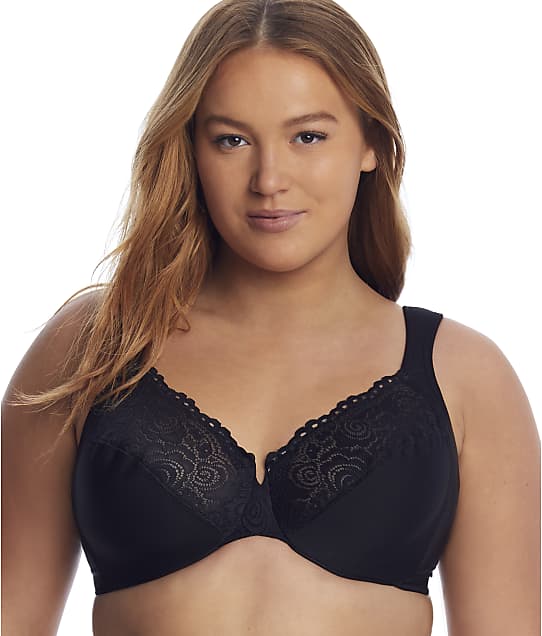 Glamorise Wonderwire Low Cut Lace Bra And Reviews Bare Necessities Style 1240