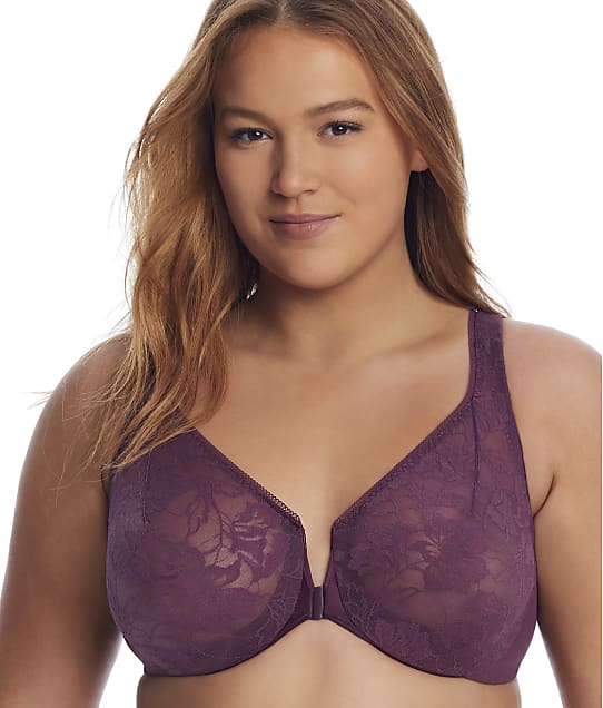 Glamorise Wonderwire Lace Front Close Bra And Reviews Bare Necessities Style 9246