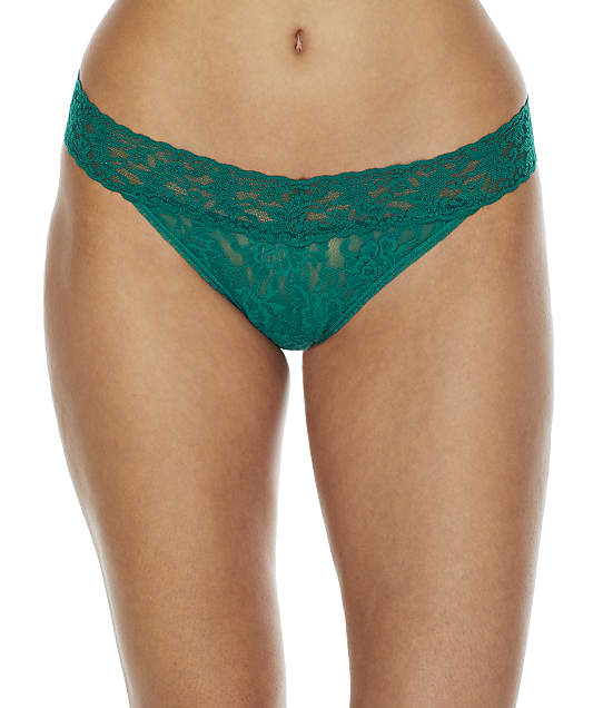 Hanky Panky Signature Lace Original Rise Thong in Green Envy(Front Views) 4811