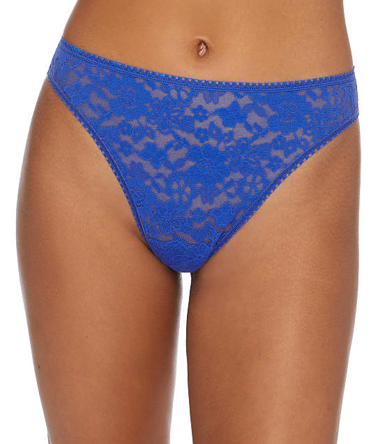 Hanky Panky Daily Lace Hi-Cut Thong in Bold Blue 771851