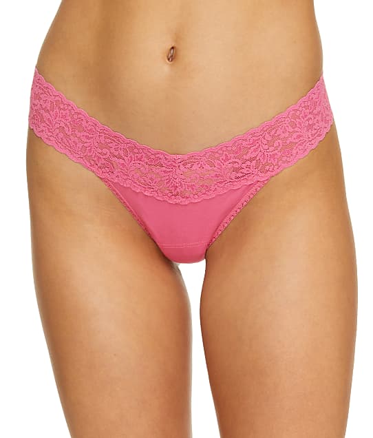 Hanky Panky Supima Cotton Low Rise Thong in Chateau Rose 891581
