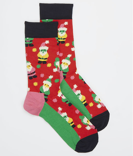 Happy Socks Santa Crew Socks in Red SAN01-4400W