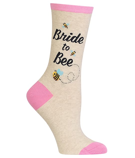 Hot Sox Bride To Bee Crew Socks in Oatmeal HOB00004