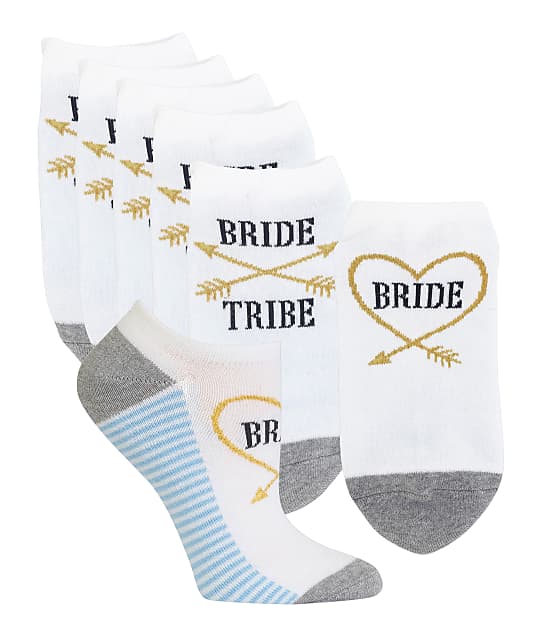 Hot Sox Bride / Bride Tribe Socks 6-Pack in White HOB00005PK