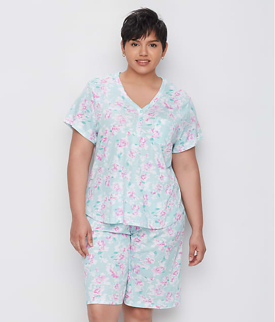 Karen Neuburger Plus Size Sage Floral Bermuda Pajama Set & Reviews ...