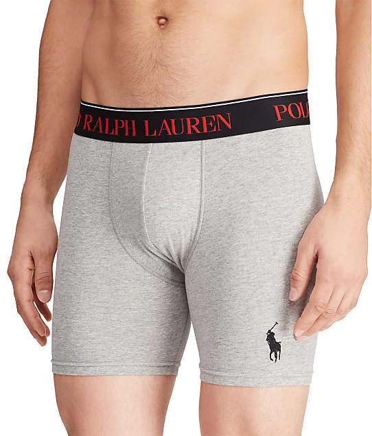 Polo Ralph Lauren Cotton Stretch Boxer Brief in Heather Grey(Front Views) L999HR