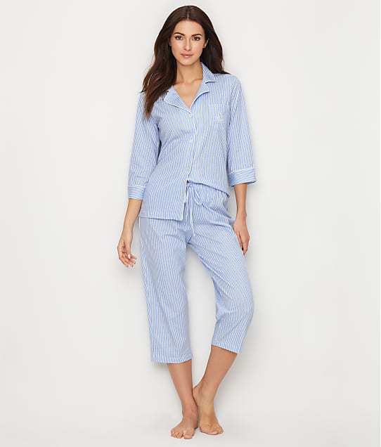 Lauren Ralph Lauren Further Lane Capri Knit Pajama Set in French Blue 819702