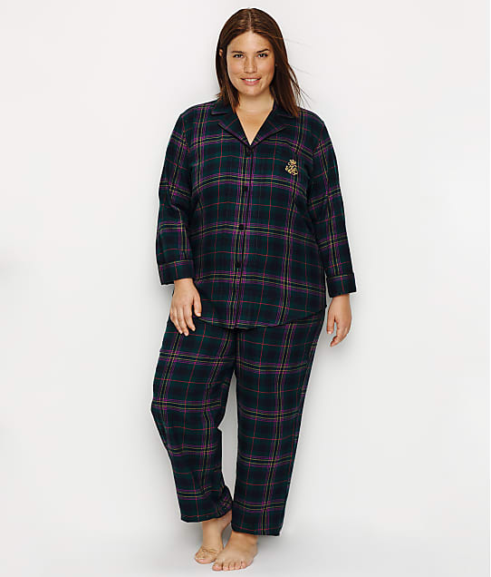 Lauren Ralph Lauren Plus Size Brushed Twill Pajama Set & Reviews Bare