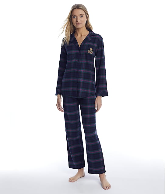 lauren ralph lauren brushed twill plaid pajamas set