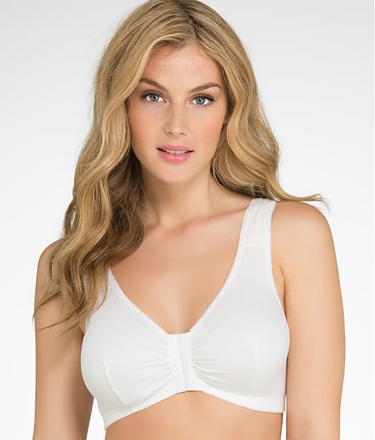 Leading Lady Meryl Front-Close Wire-Free Bra in White(Front Views) 110