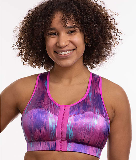 Enell High Impact Wire-Free Racerback Sports Bra in Cotton Candy(Front Views) NL102S21