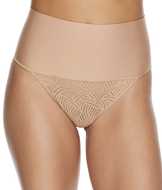 Maidenform Tame Your Tummy Lace Thong in Beige Swing Lace DM0049