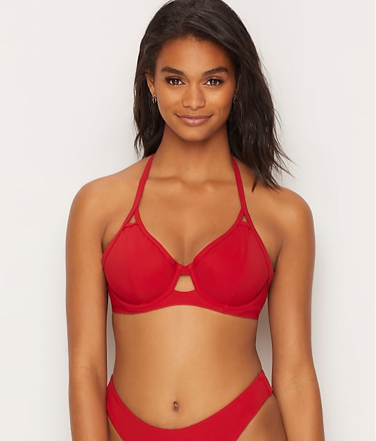 Miss Mandalay Icon Halter Bikini Top in Ruby Red(Full Sets) ICUK1RUUH