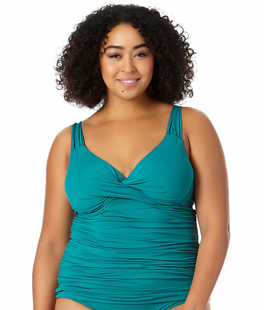 Anne Cole Signature Plus Size Live In Color Twist Underwire Tankini Top And Reviews Bare 5493