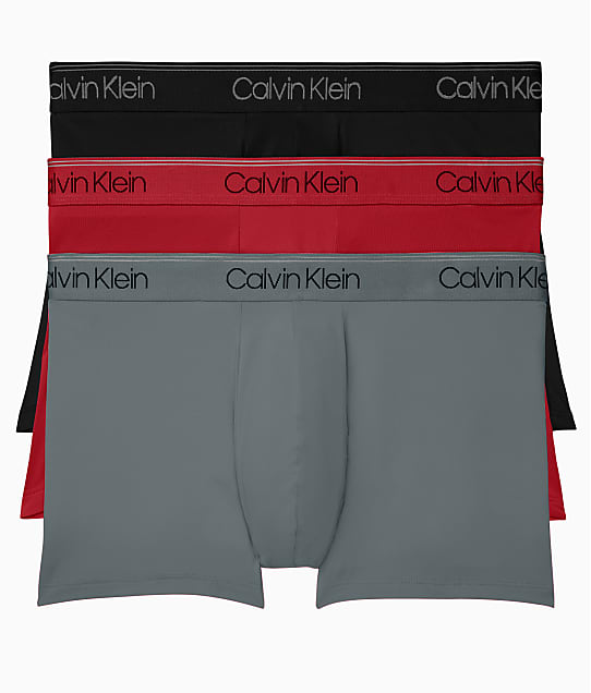 Calvin Klein Micro Stretch Low Rise Trunk 3-Pack in Black / Red / Convoy NB2569