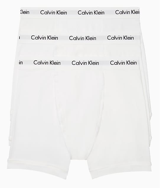 Calvin Klein Cotton Stretch Boxer Brief 3-Pack in White(Front Views) NB2616