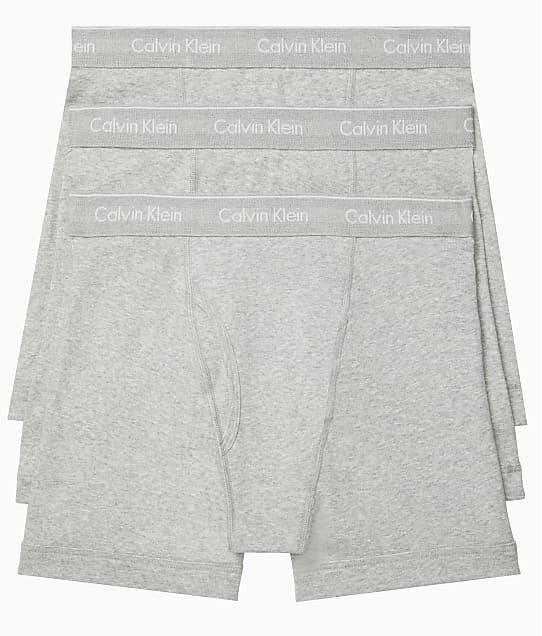 Calvin Klein Cotton Classics Boxer Brief 3-Pack in Grey Heather(Front Views) NB4003