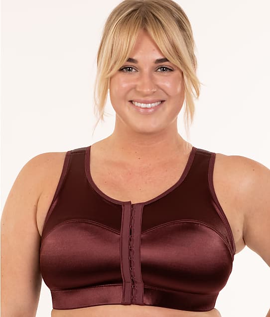 Enell Maximum Control Wire-Free Sports Bra in Big Sky Burgundy(Front Views) NL100